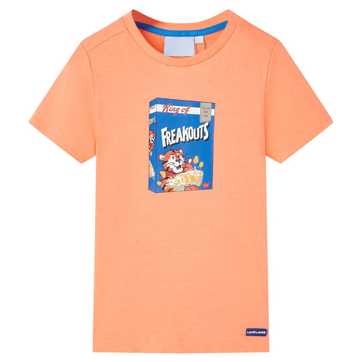 Kindershirt met korte mouwen 128 neonoranje