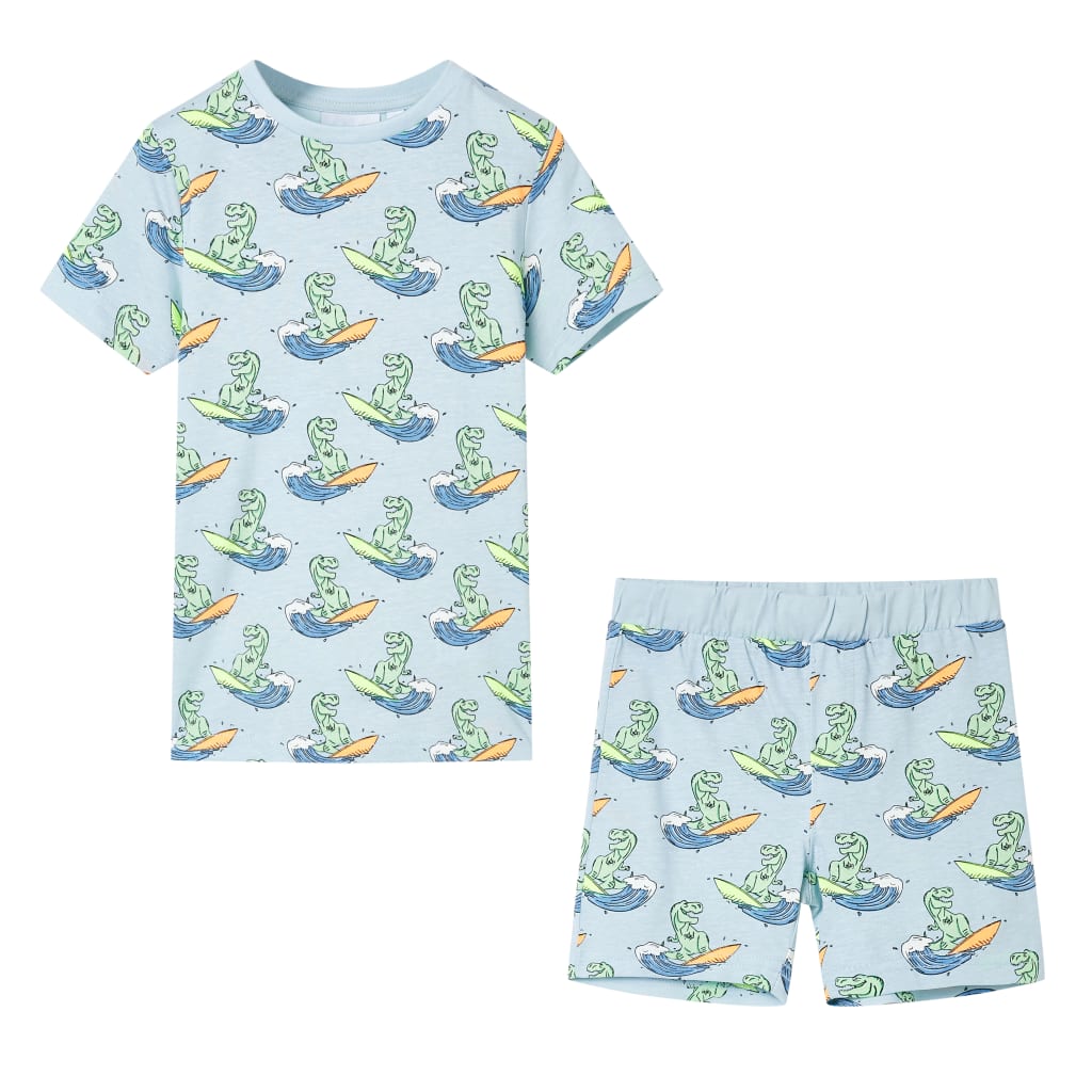 Kinderpyjama met korte mouwen 104 lichtblauw