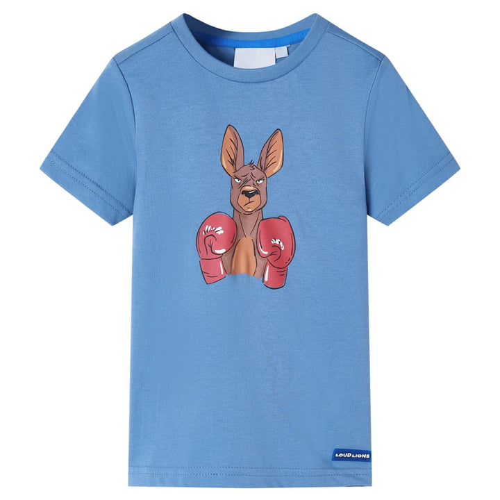 Kindershirt met korte mouwen 128 middenblauw