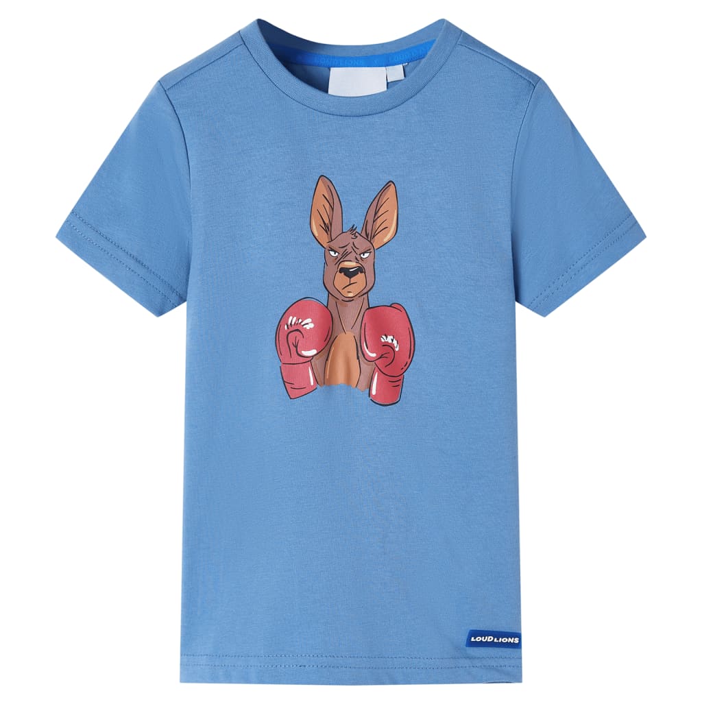 Kindershirt met korte mouwen 140 middenblauw