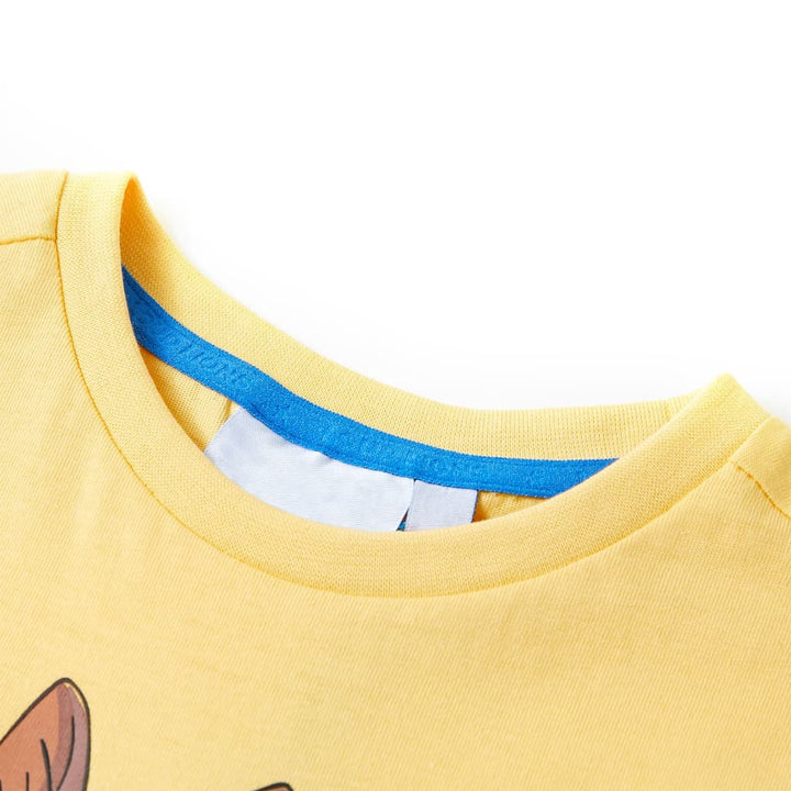Kindershirt met korte mouwen 128 geel