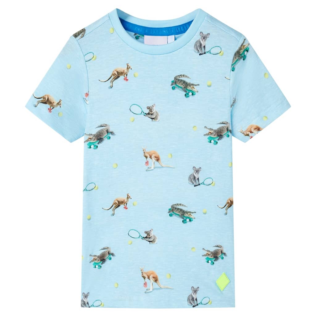 Kindershirt 140 gemøªleerd lichtblauw