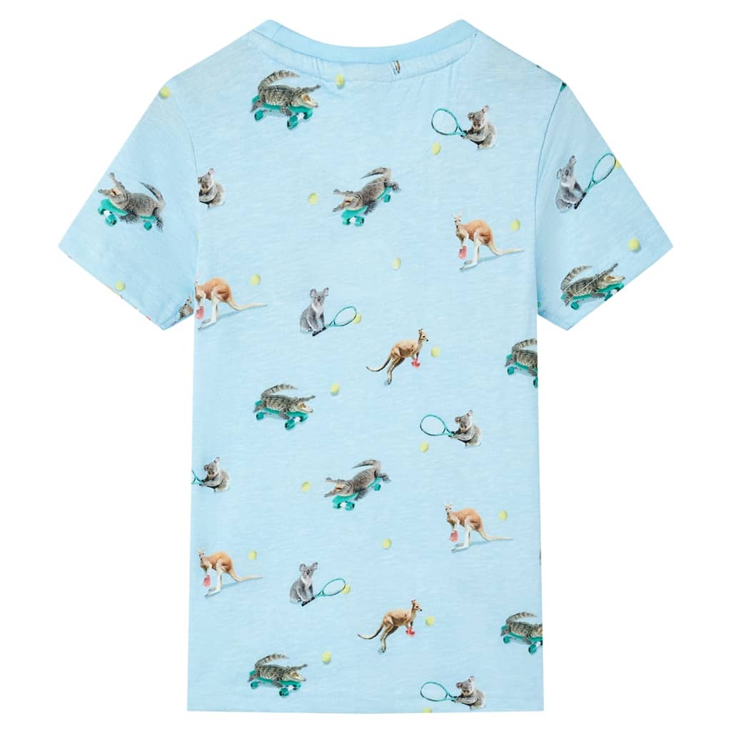 Kindershirt 140 gemøªleerd lichtblauw