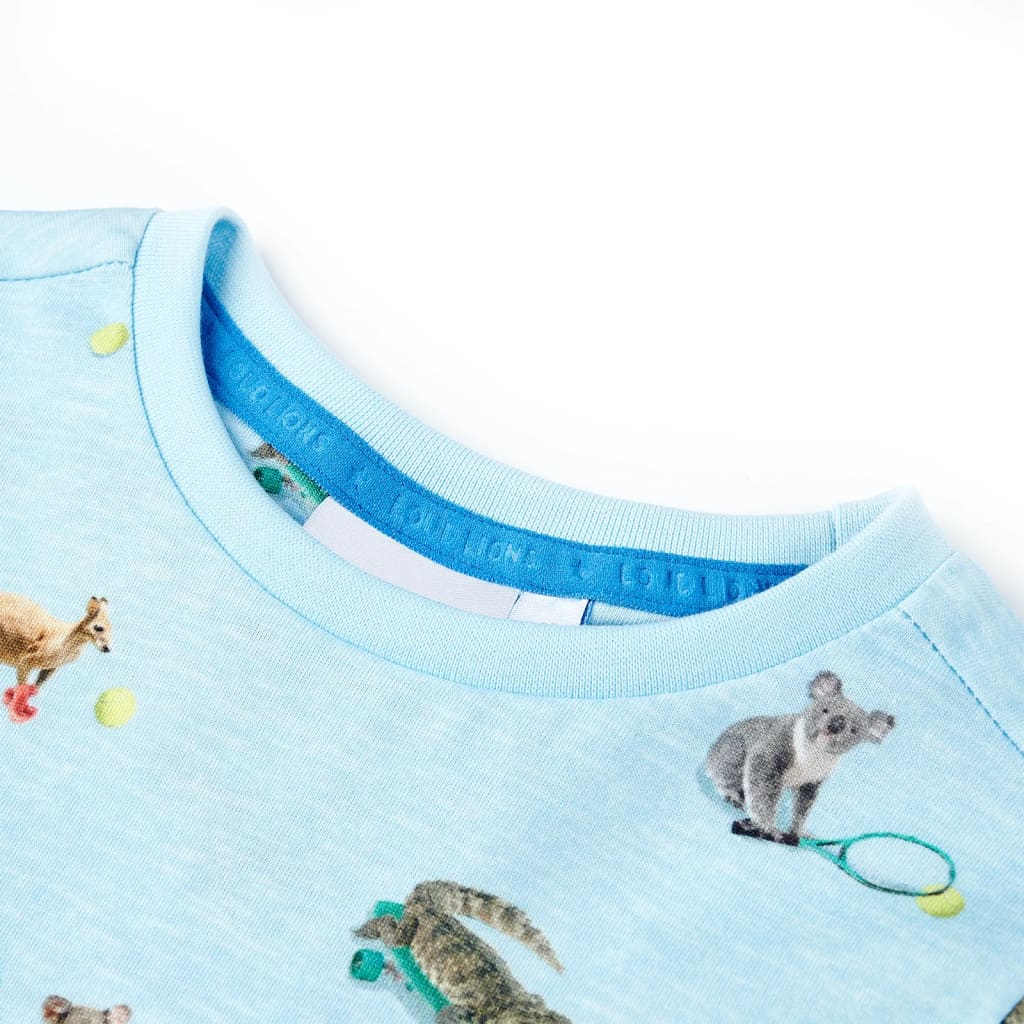 Kindershirt 140 gemøªleerd lichtblauw