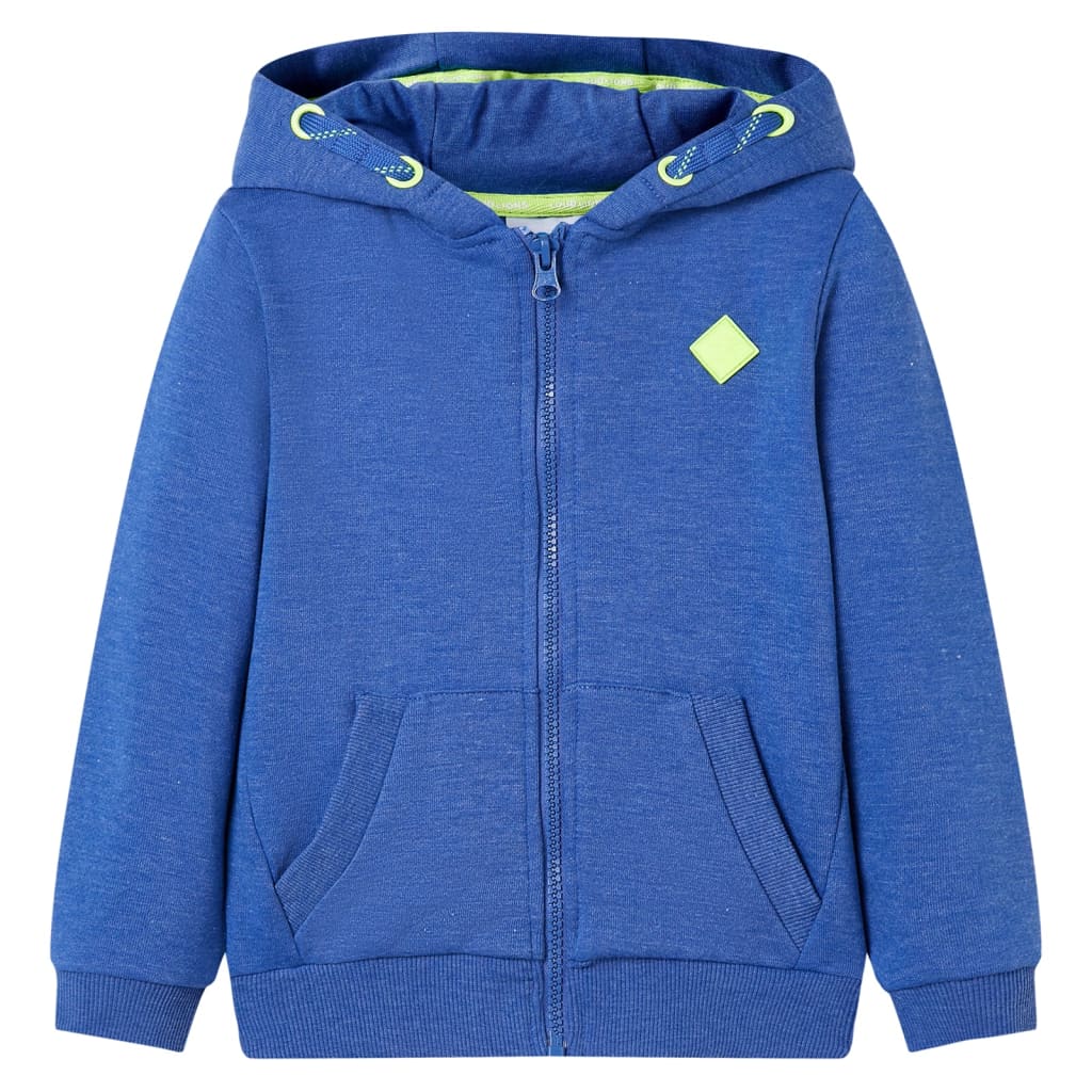 Kindervest met capuchon en rits 92 gemøªleerd blauw