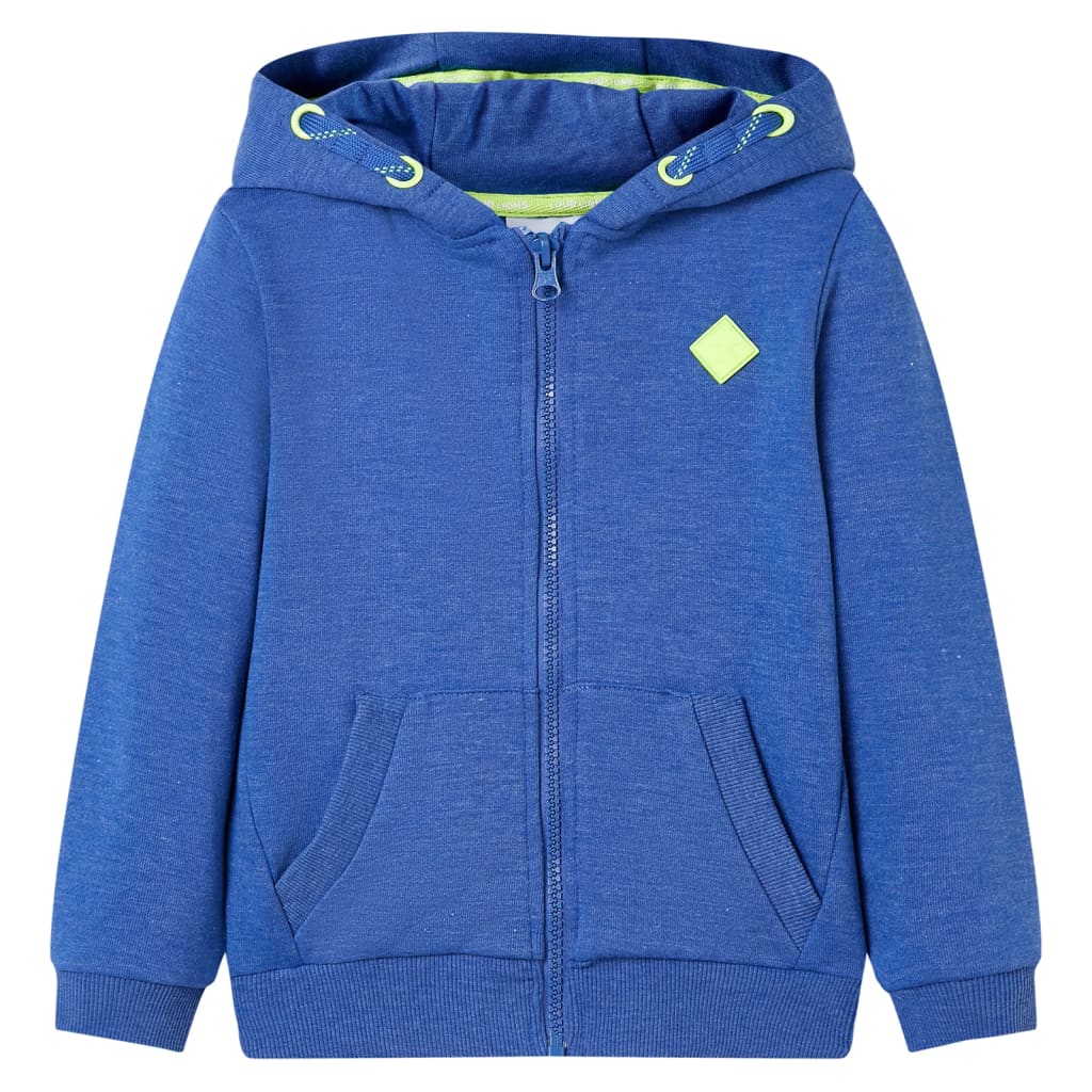 Kindervest met capuchon en rits 104 gemøªleerd blauw