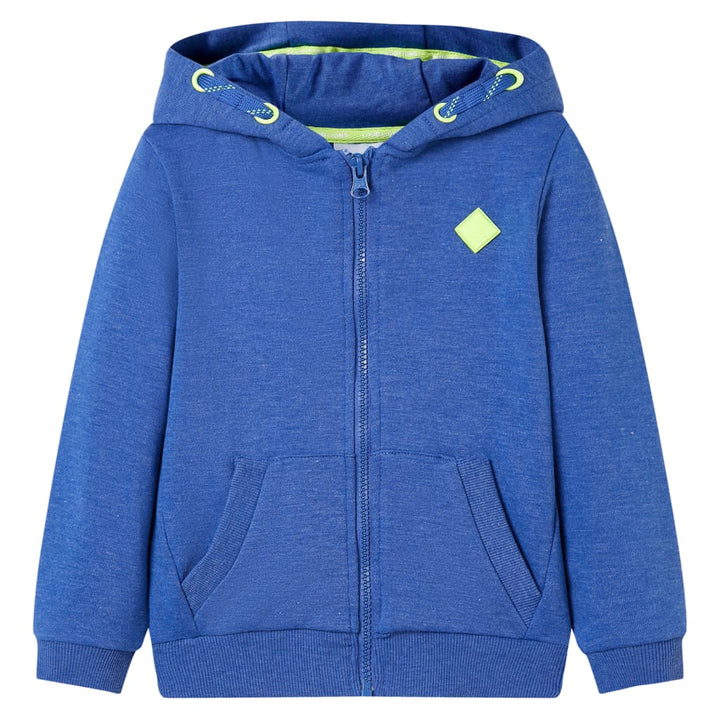 Kindervest met capuchon en rits 128 gemøªleerd blauw