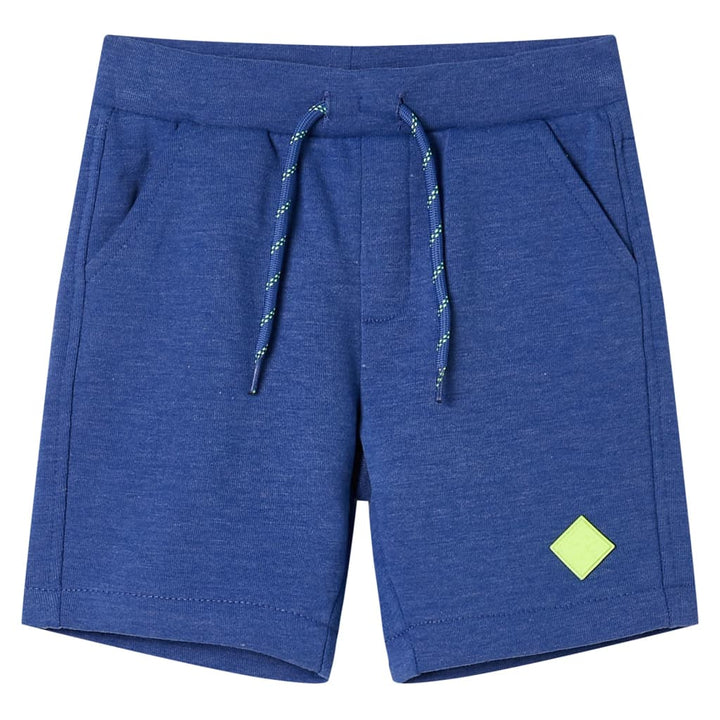 Kindershorts met trekkoord 104 gemøªleerd blauw