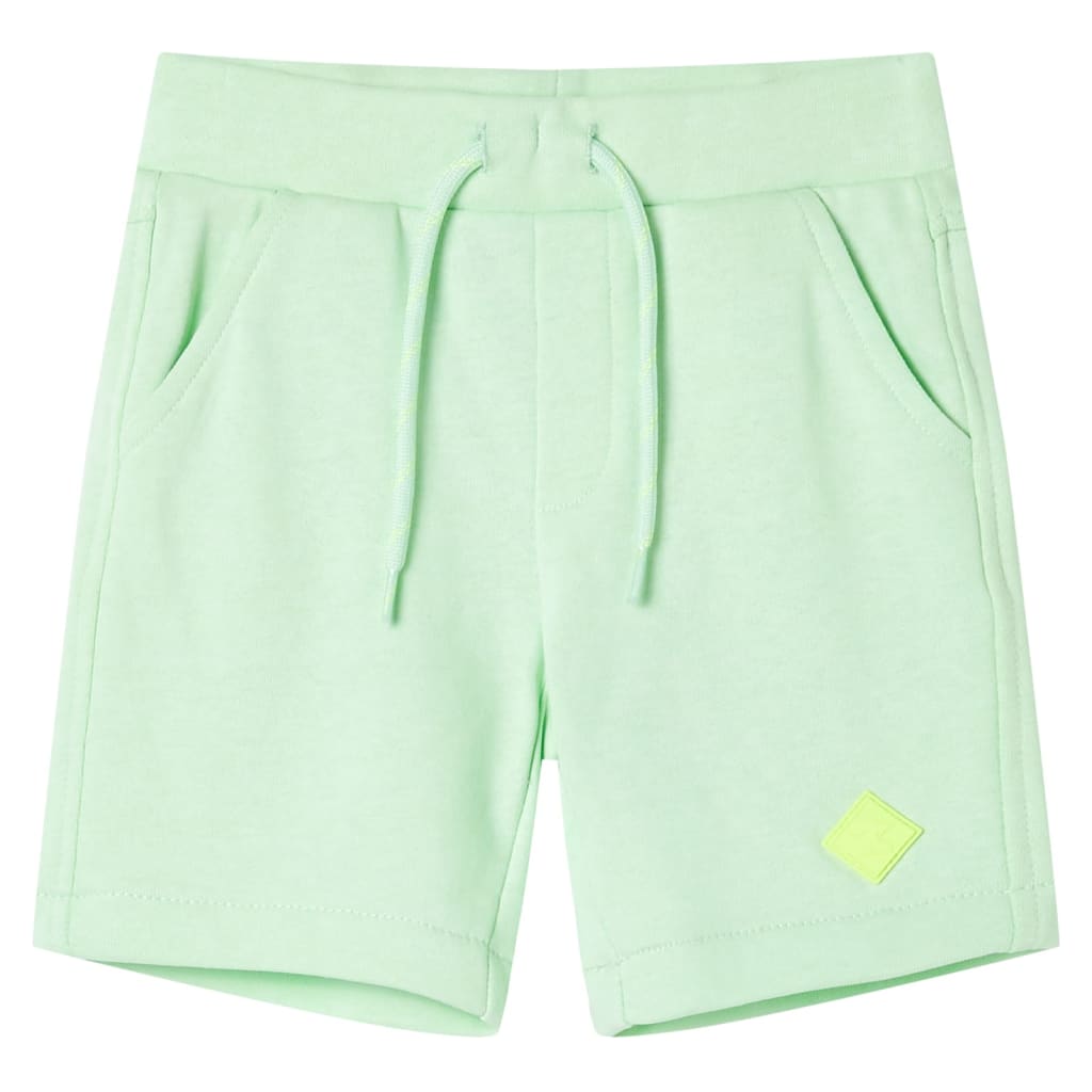 Kindershorts met trekkoord 92 felgroen