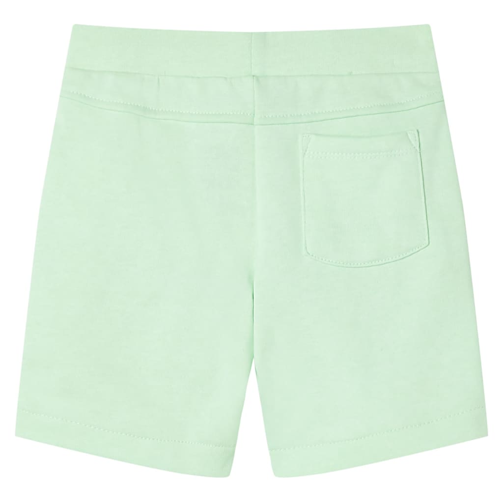 Kindershorts met trekkoord 92 felgroen