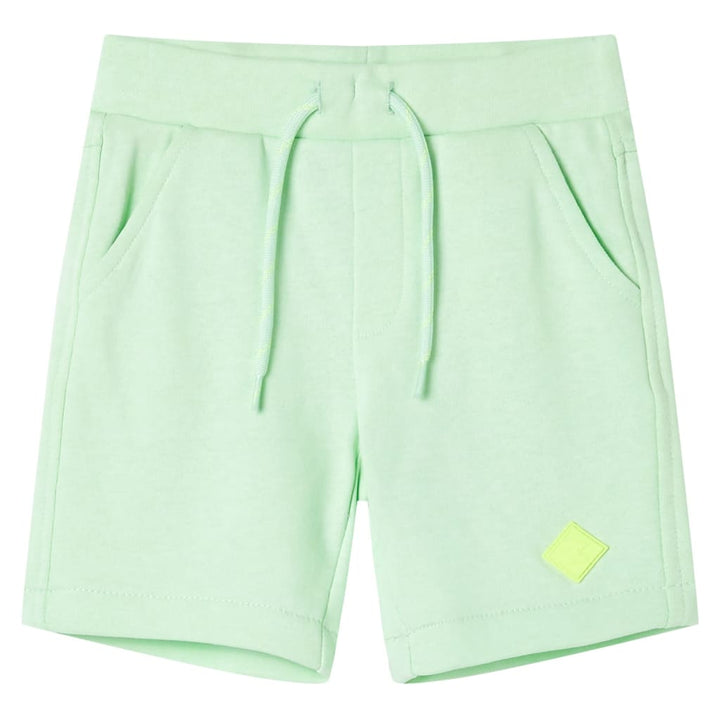 Kindershorts met trekkoord 116 felgroen