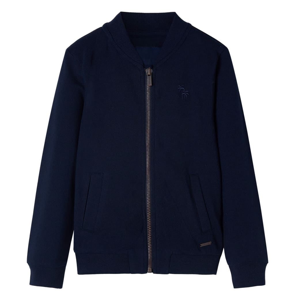 Kindervest met rits 140 marineblauw