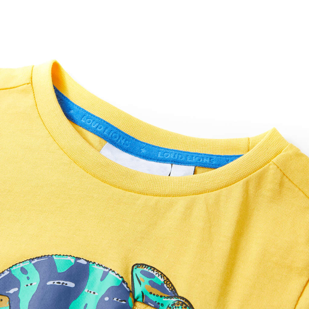 Kindershirt met korte mouwen 104 lichtokerkleurig