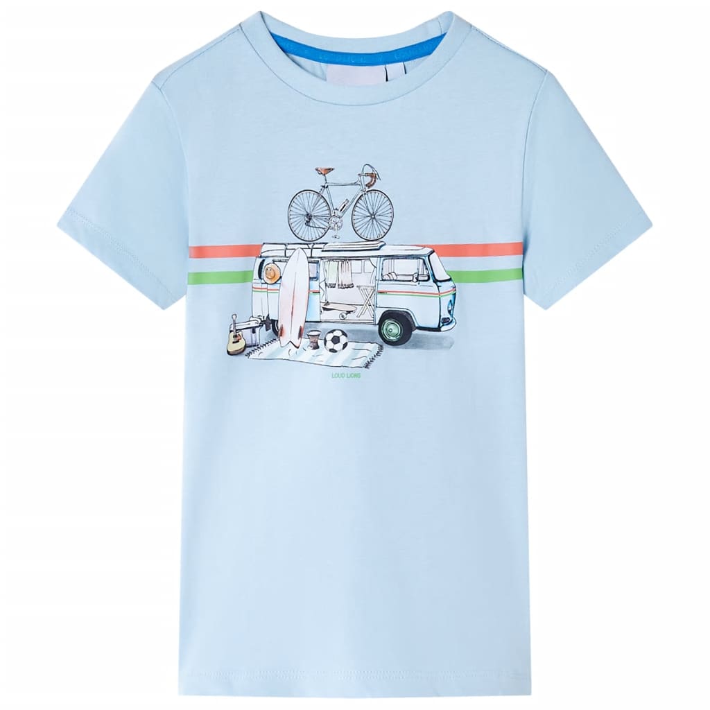 Kindershirt 116 lichtblauw