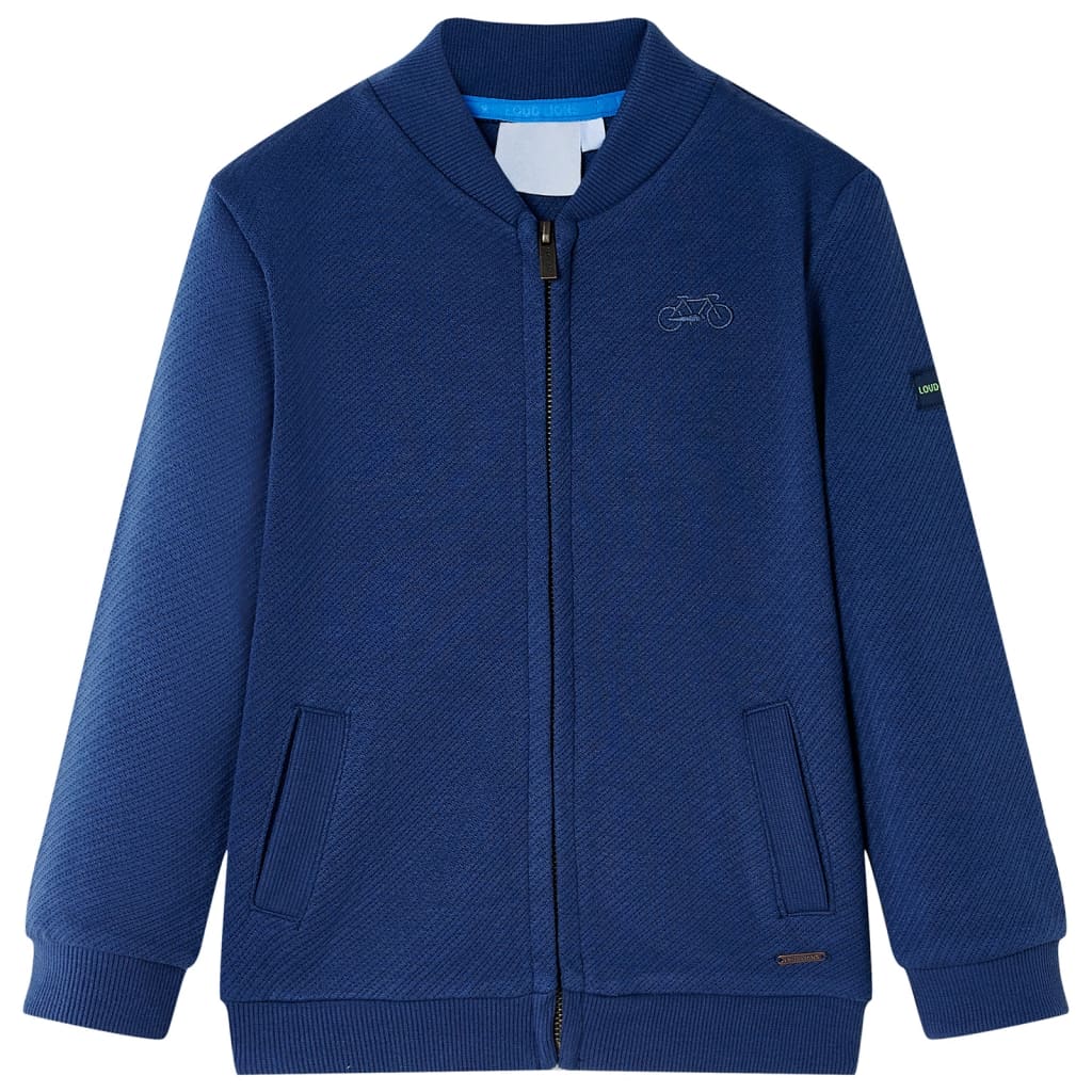 Kindervest met rits 128 marineblauw