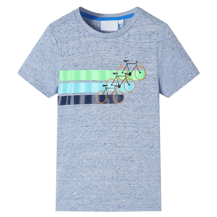 Kindershirt met korte mouwen 116 gemøªleerd blauw