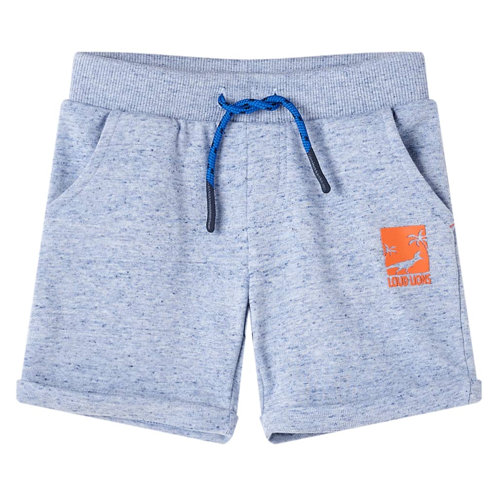 Kindershorts met trekkoord 92 gemøªleerd blauw