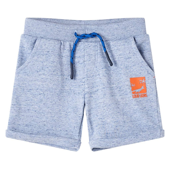 Kindershorts met trekkoord 92 gemøªleerd blauw