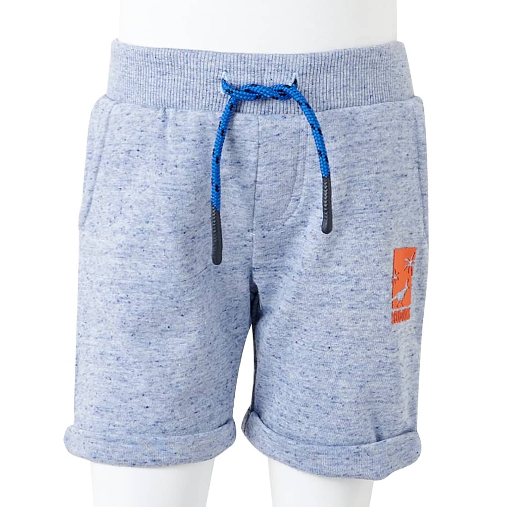 Kindershorts met trekkoord 92 gemøªleerd blauw