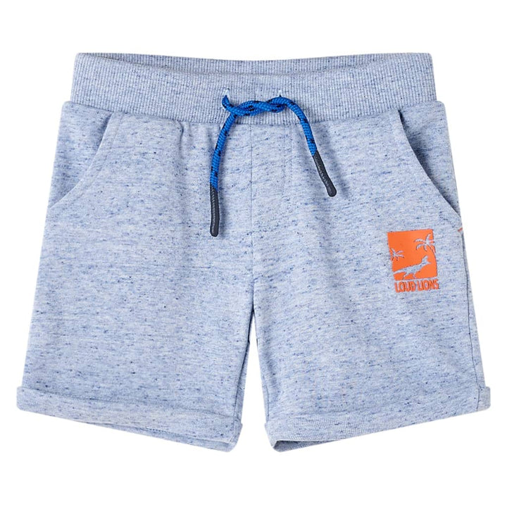 Kindershorts met trekkoord 116 gemøªleerd blauw