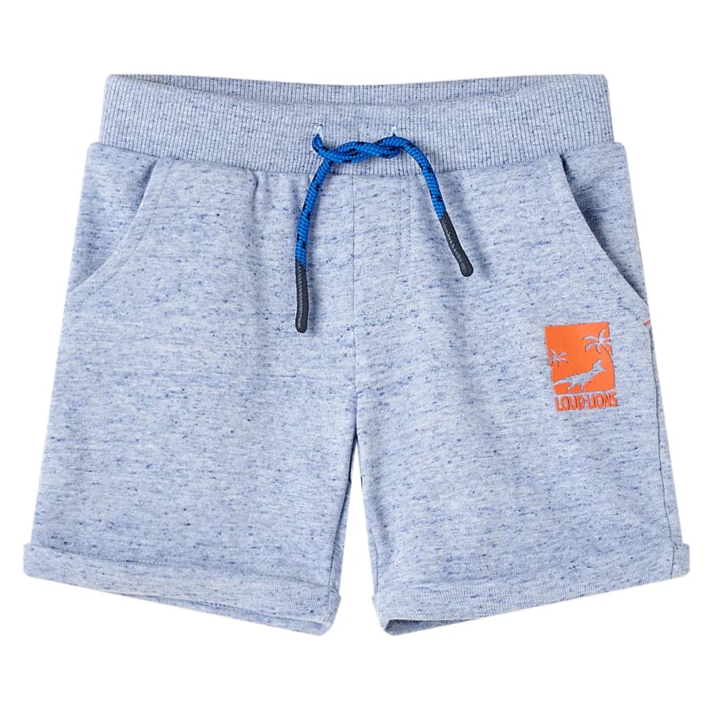 Kindershorts met trekkoord 128 gemøªleerd blauw