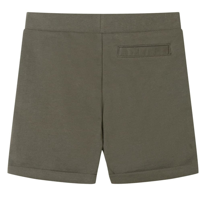 Kindershorts met trekkoord 128 donkerkaki