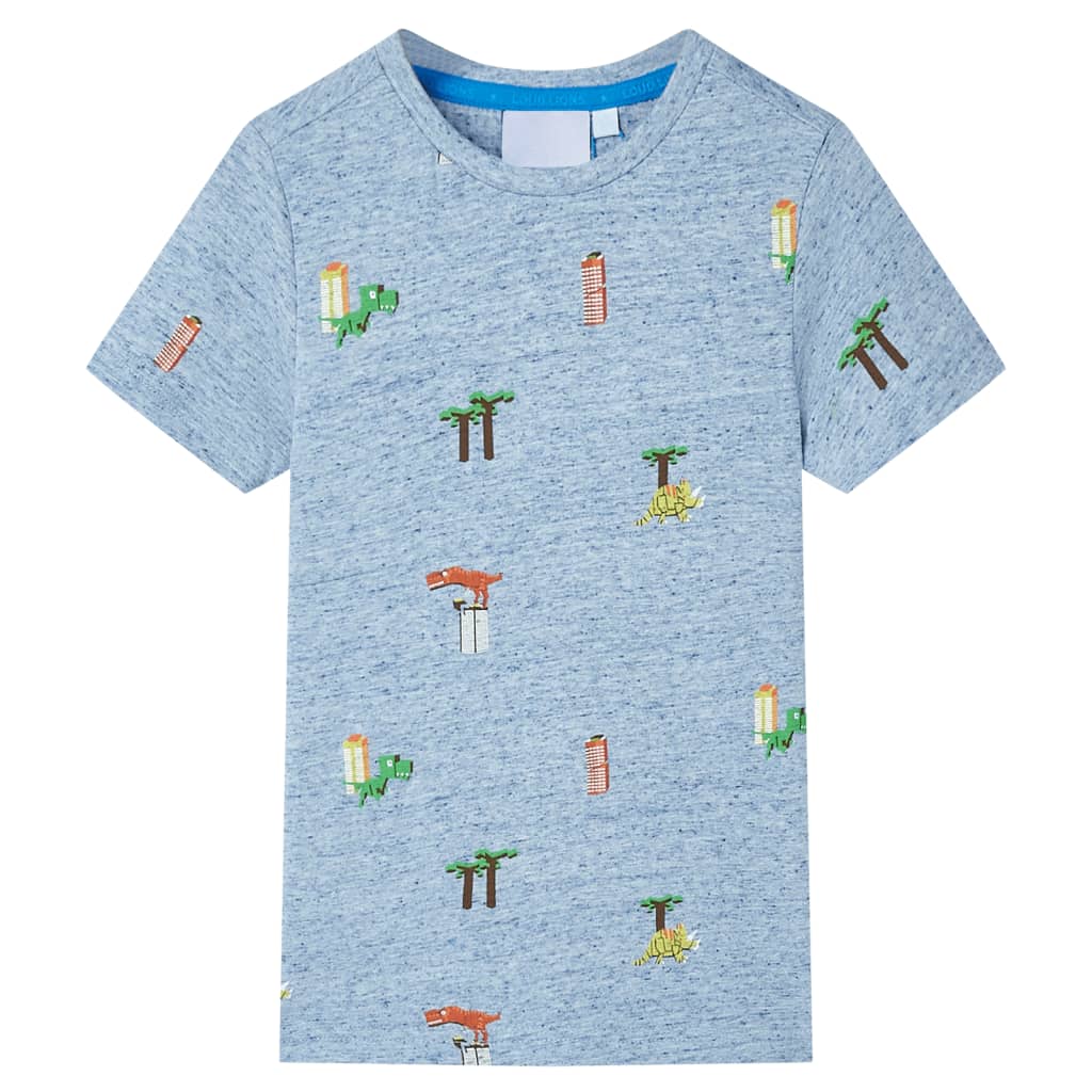 Kindershirt 92 gemøªleerd blauw