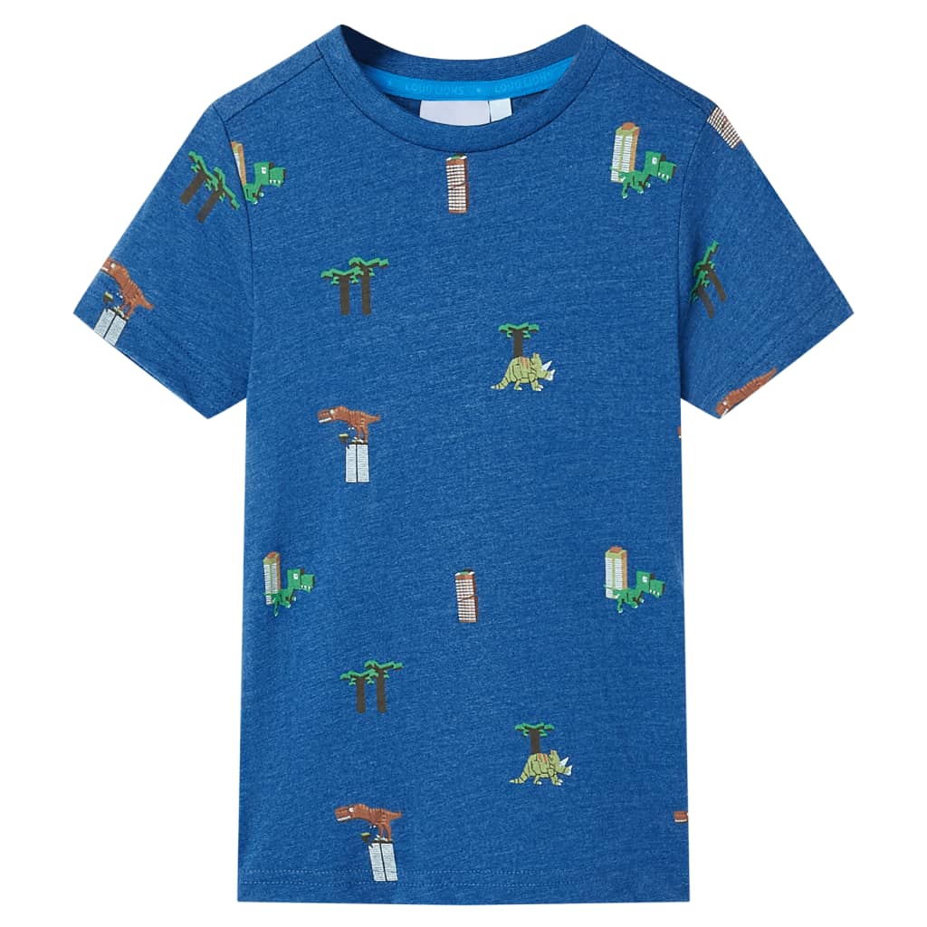 Kindershirt 116 gemøªleerd donkerblauw