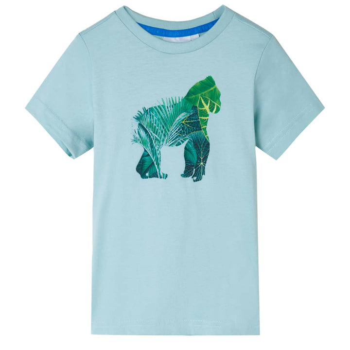 Kindershirt 116 lichtzeeblauw