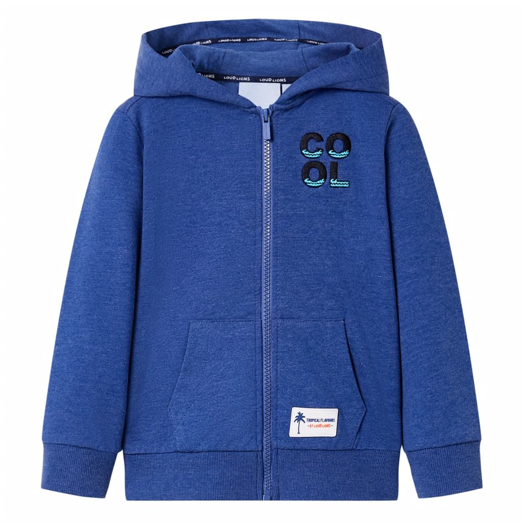 Kindervest met capuchon en rits 92 gemøªleerd donkerblauw