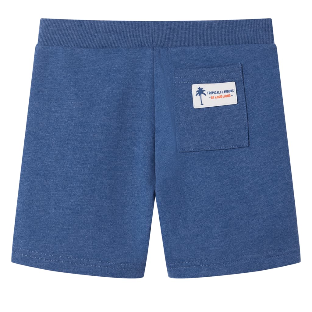 Kindershorts met trekkoord 104 gemøªleerd donkerblauw