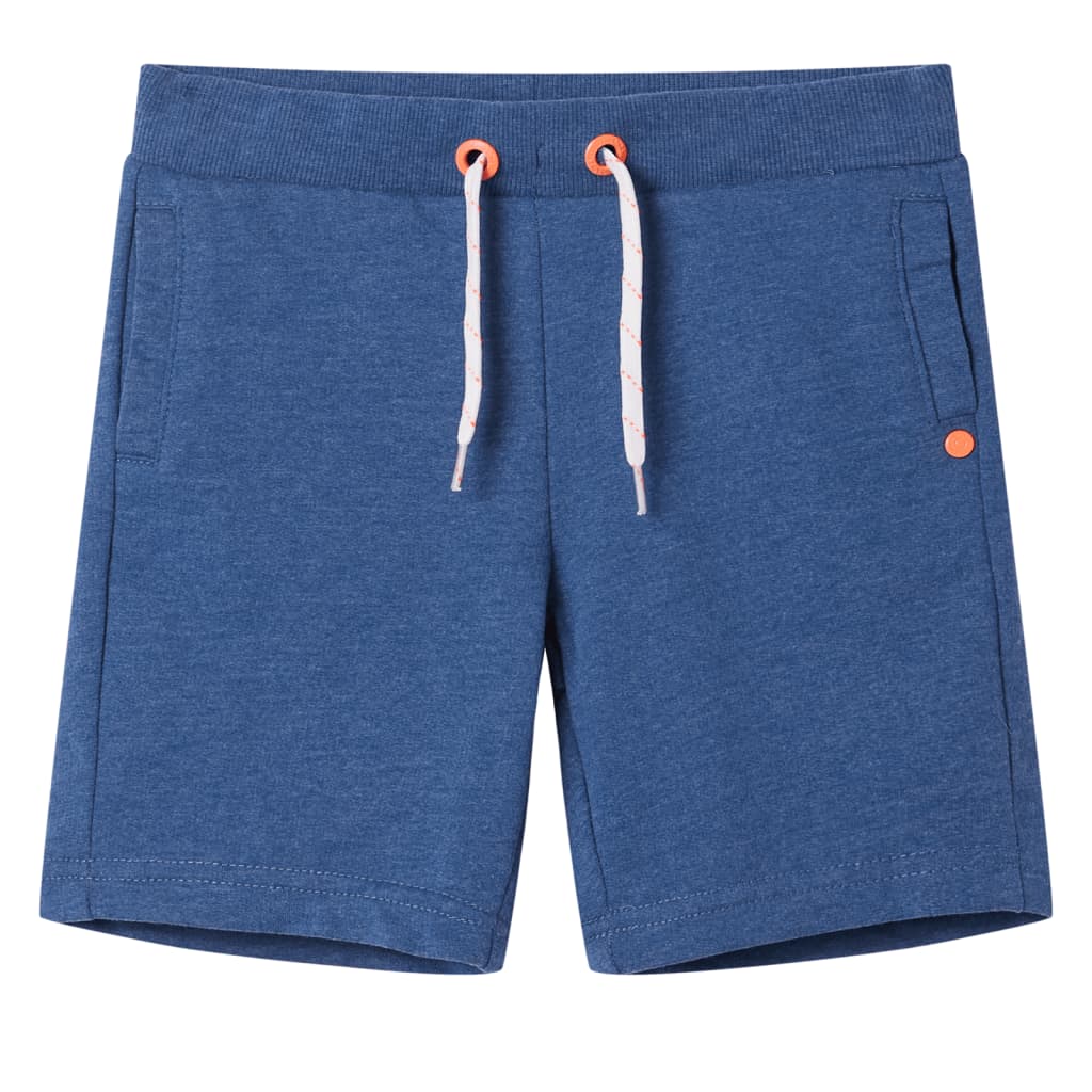 Kindershorts met trekkoord 116 gemøªleerd donkerblauw