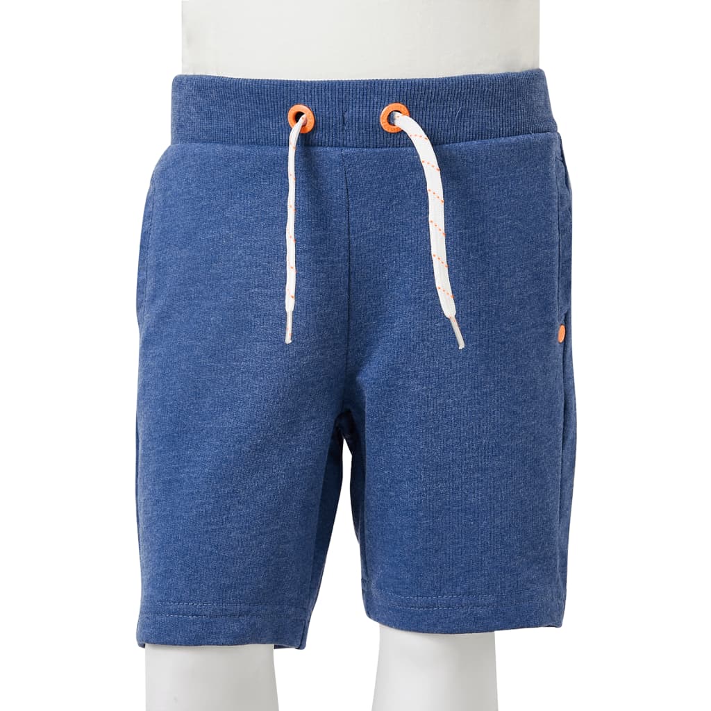 Kindershorts met trekkoord 116 gemøªleerd donkerblauw