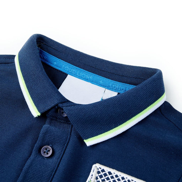 Kinderpoloshirt 116 marineblauw