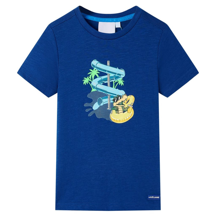 Kindershirt 116 donkerblauw