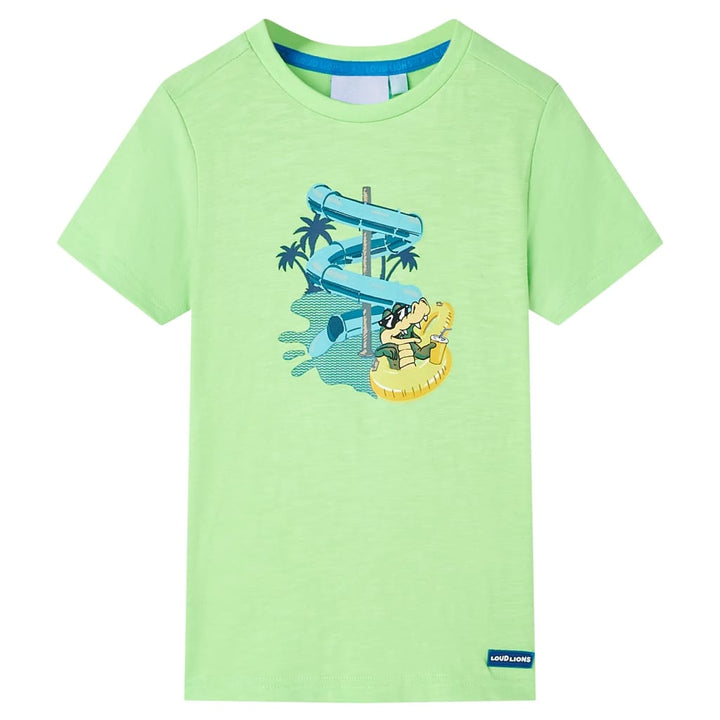 Kindershirt 128 neongroen