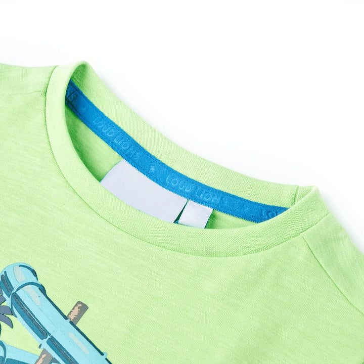 Kindershirt 128 neongroen