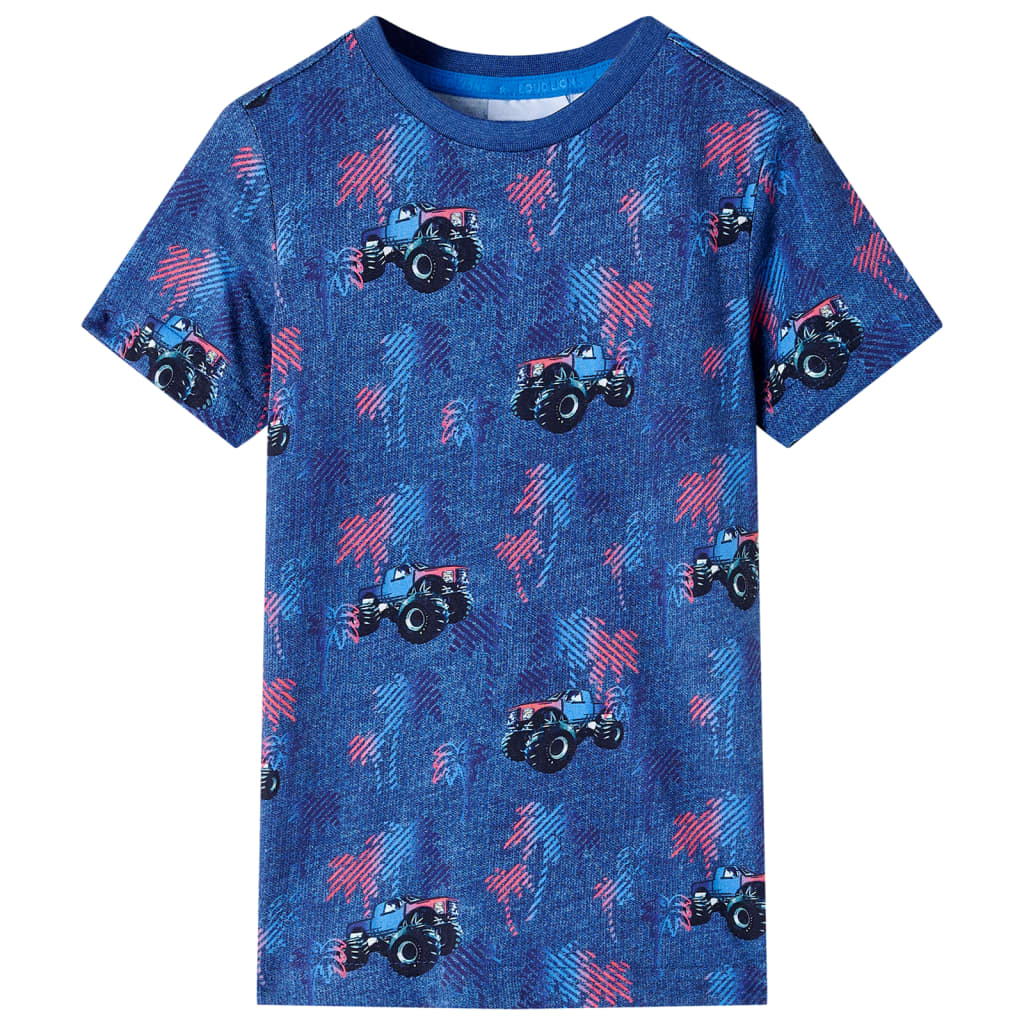 Kindershirt 104 gemøªleerd donkerblauw