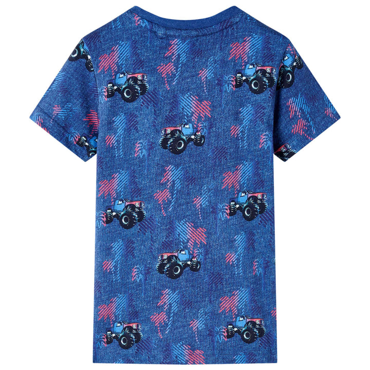 Kindershirt 104 gemøªleerd donkerblauw