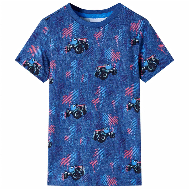 Kindershirt 116 gemøªleerd donkerblauw