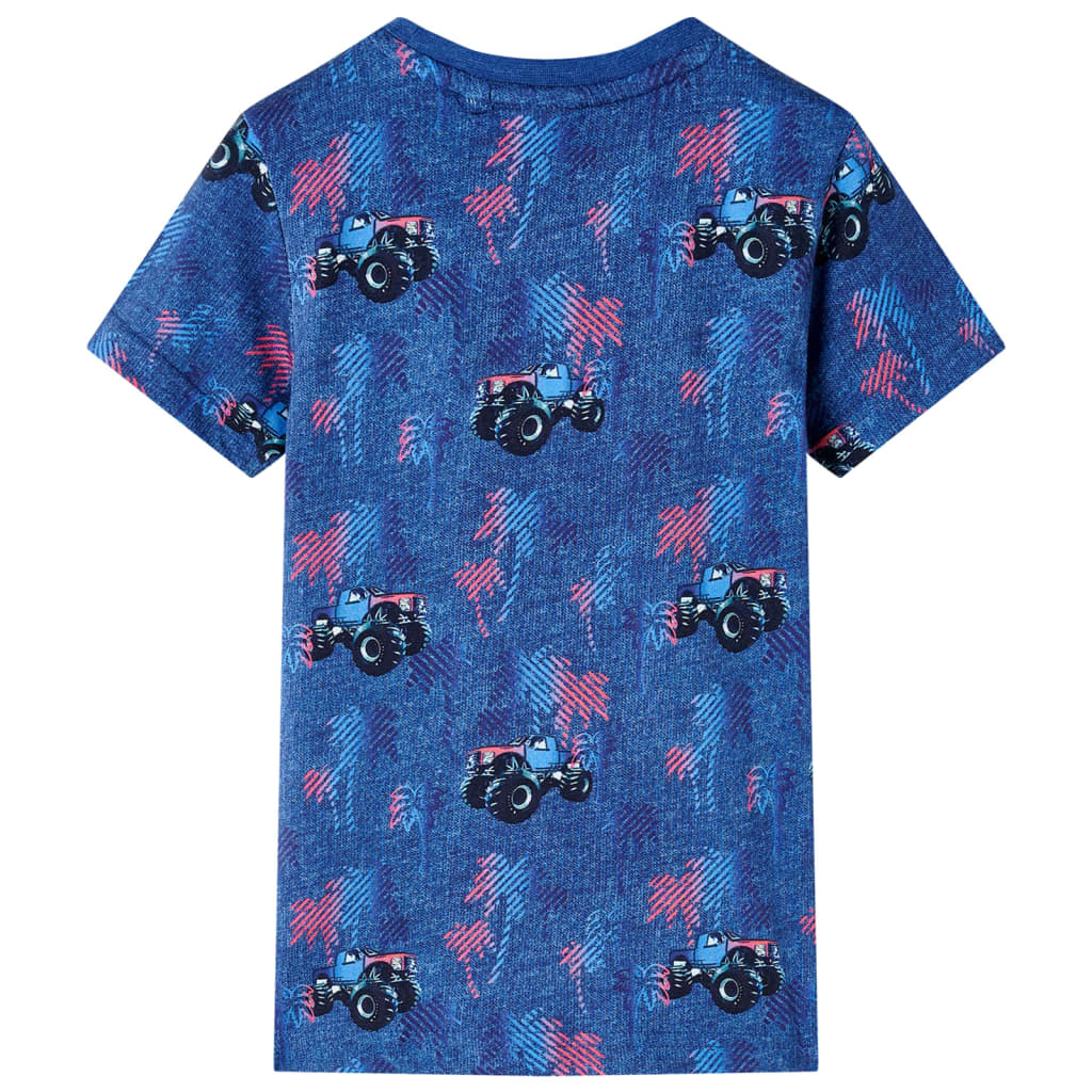 Kindershirt 116 gemøªleerd donkerblauw