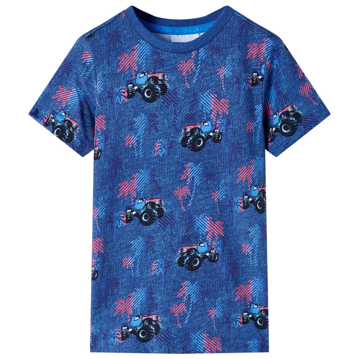 Kindershirt 140 gemøªleerd donkerblauw