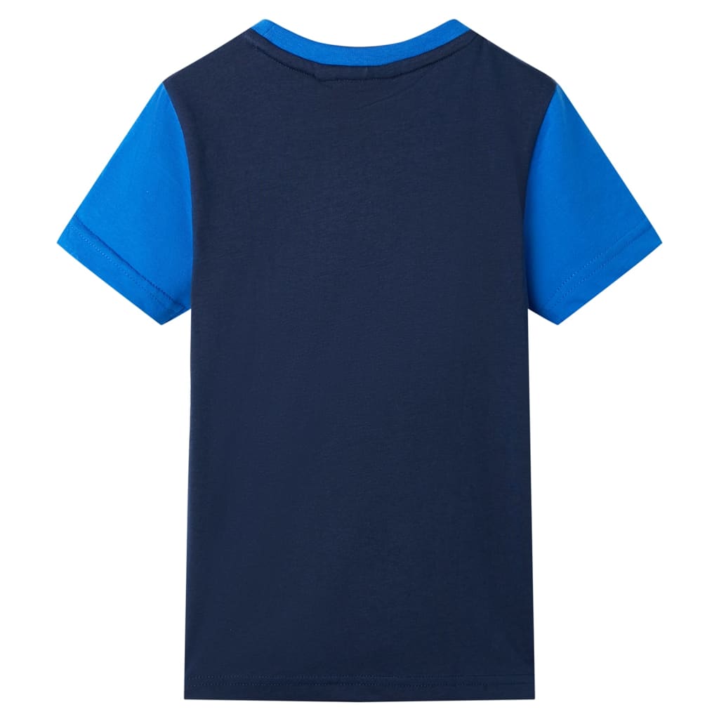 Kindershirt 92 blauw en marineblauw