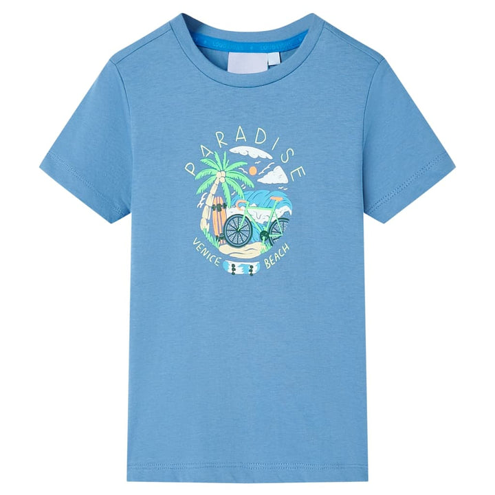 Kindershirt 104 middelblauw