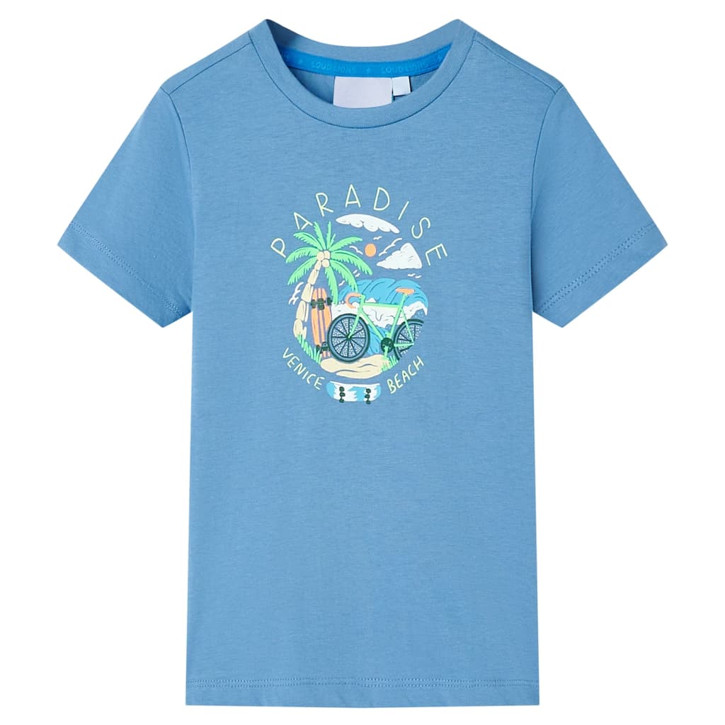 Kindershirt 116 middenblauw