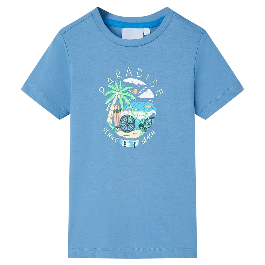 Kindershirt 140 middenblauw