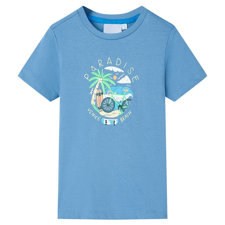 Kindershirt 140 middenblauw