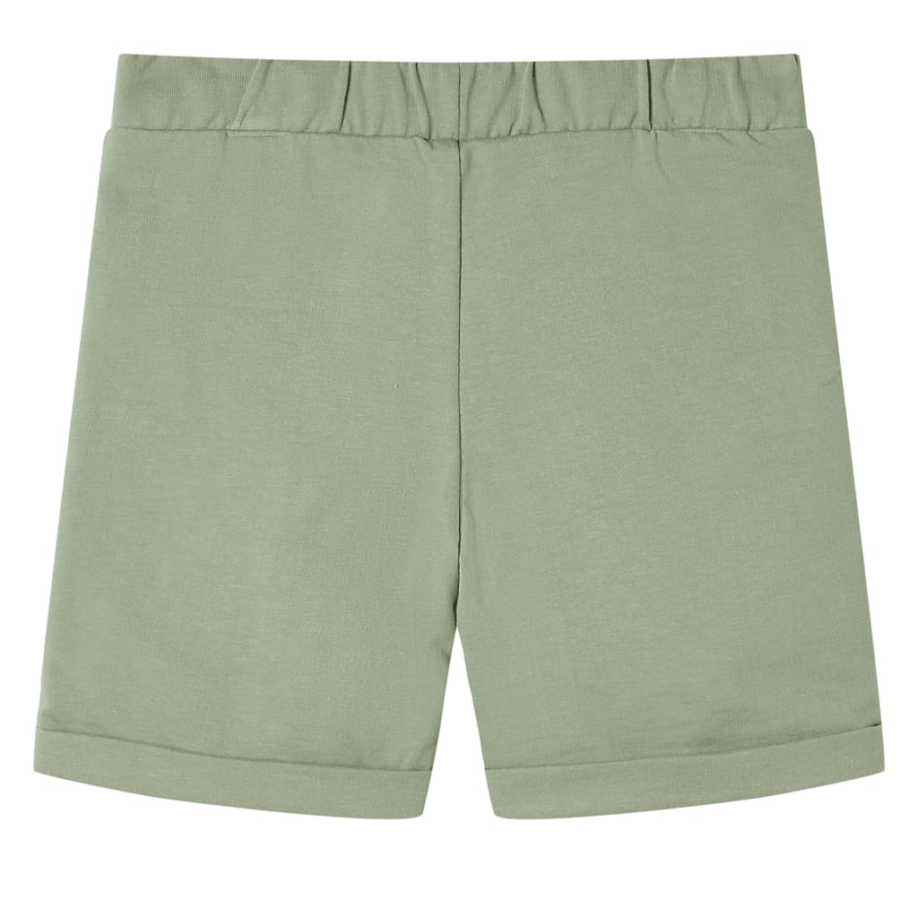 Kindershorts met trekkoord 92 lichtkaki