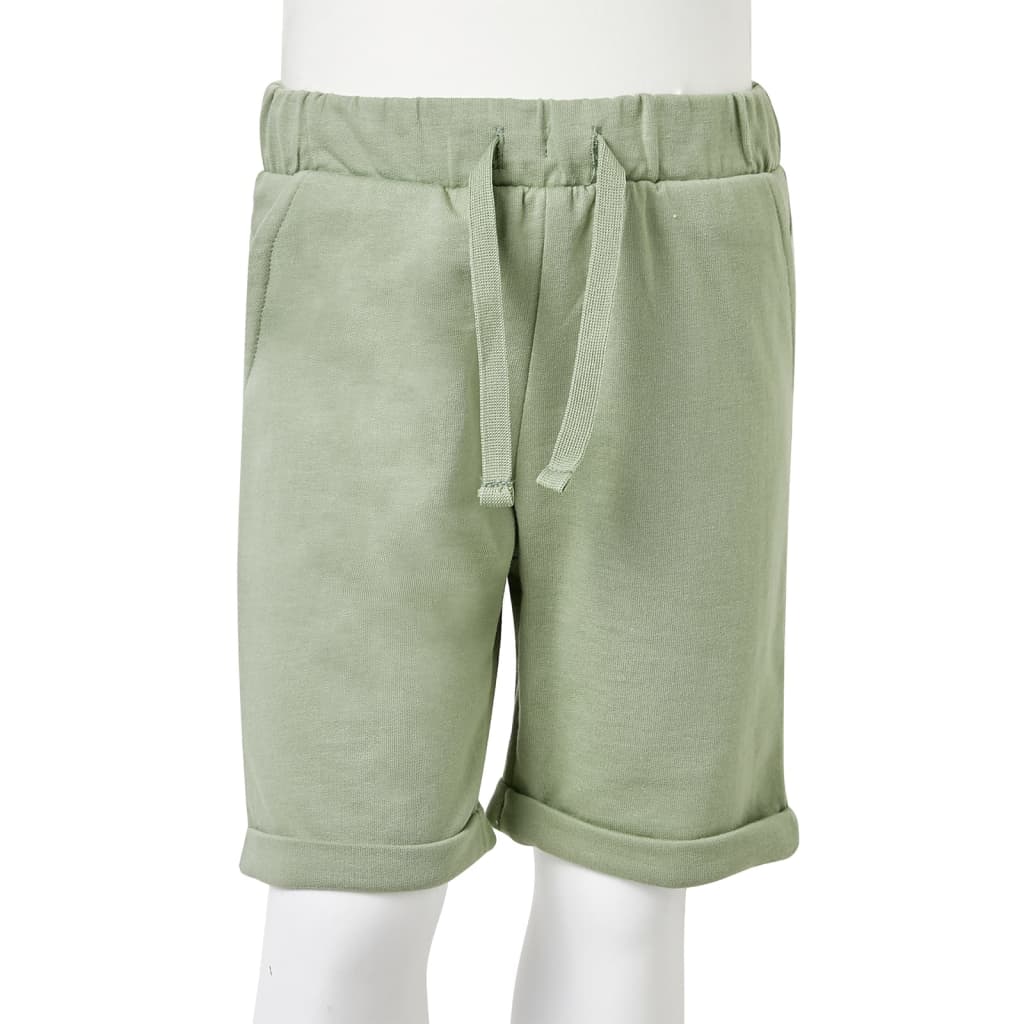 Kindershorts met trekkoord 92 lichtkaki