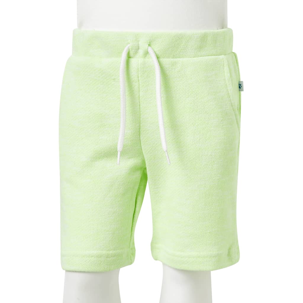 Kindershorts met trekkoord 92 neongeel